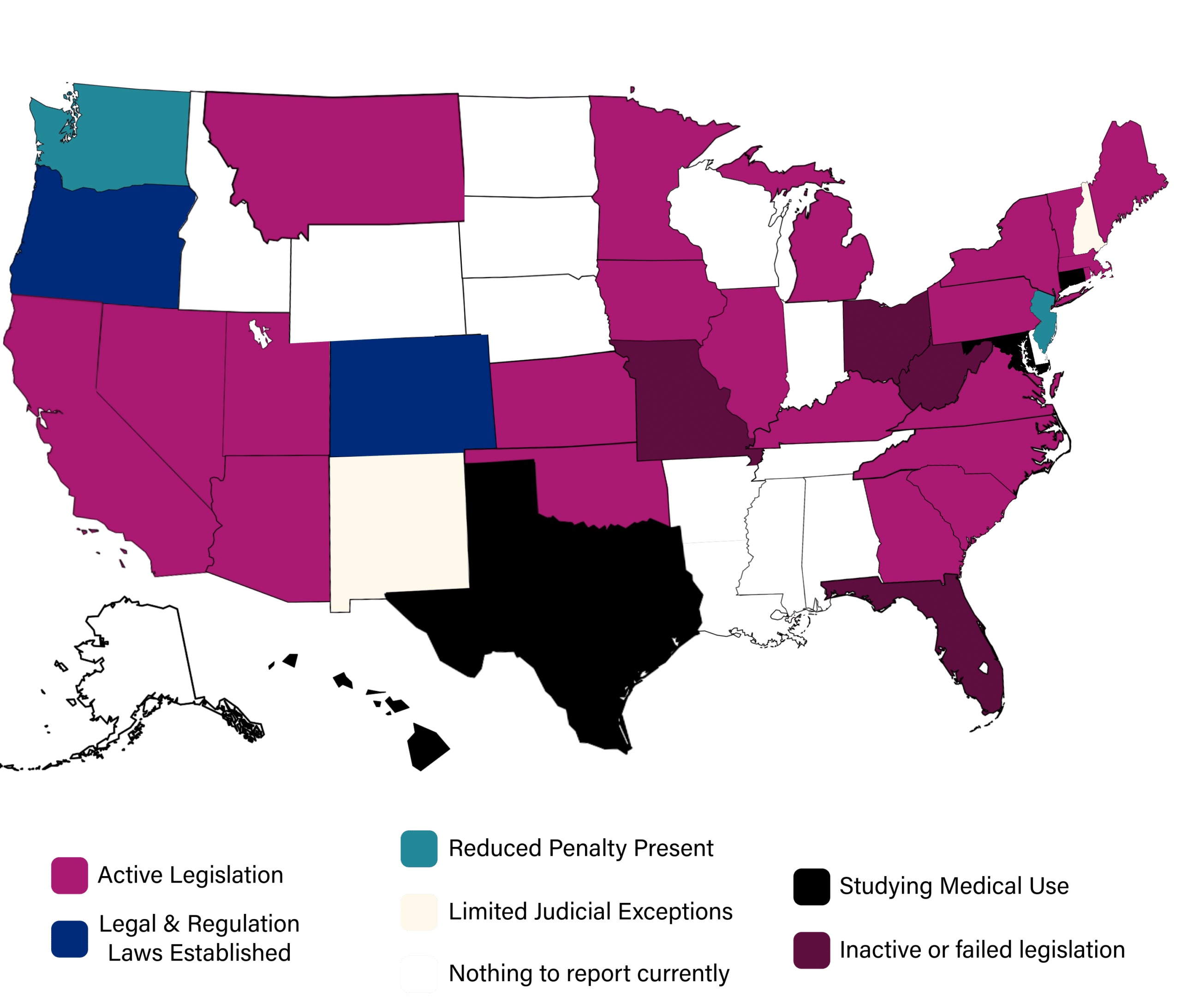 USA Psychedelic Legality Map